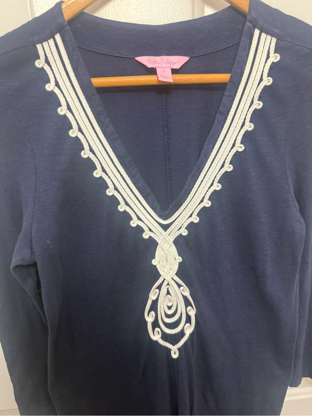 Lilly Pulitzer Navy Dress Size Small Nautical Beach Vacation Lightweight - Picture 3 of 6